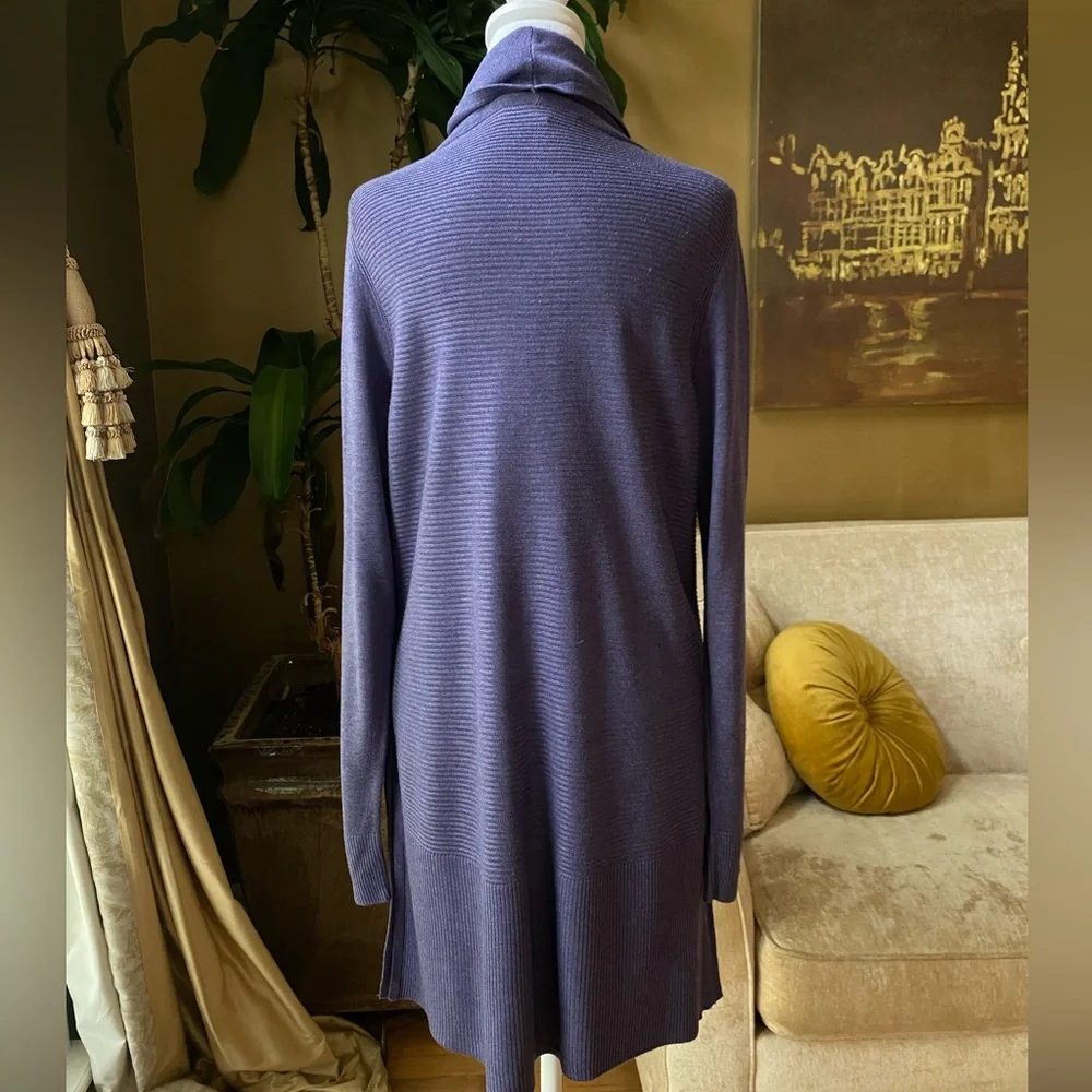 Adrienne Vittadini Women's Cowl Neck Long Sleeve Rib Knit Tunic Sweater - Picture 4 of 14